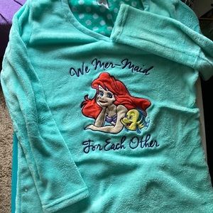 Ariel “We Mer-maid for each other ” Teal Fleece Sweater